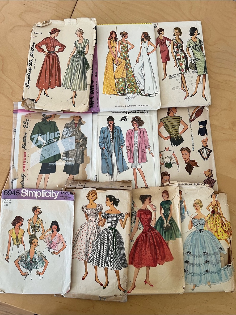 Simplicity Women’s Dress Pattern Collection in Red, Green, Blue, Yellow, Cream